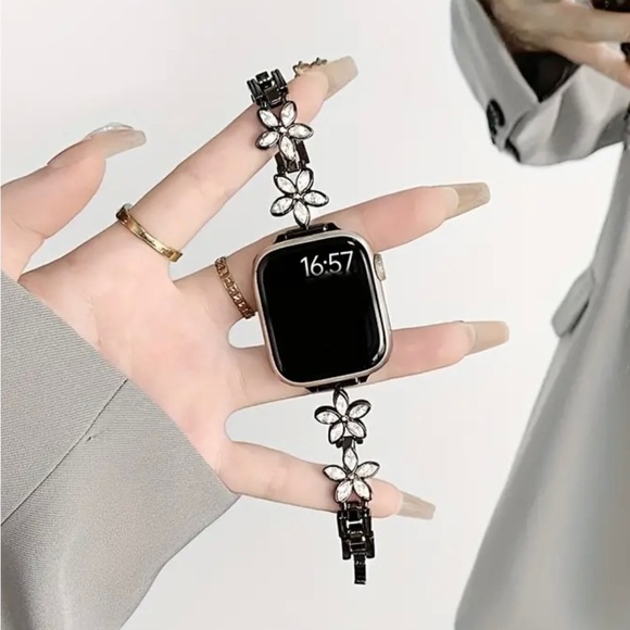 Stainless Steel Flower Bracelet Watch Band - Picture 1 of 4